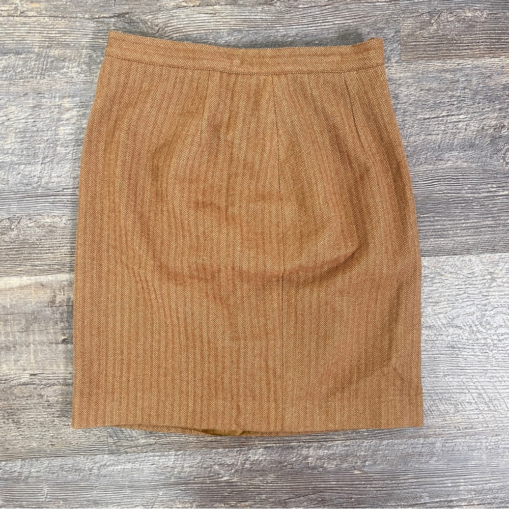 Bagutta tan brown 100% wool straight pencil skirt size 6 B51
